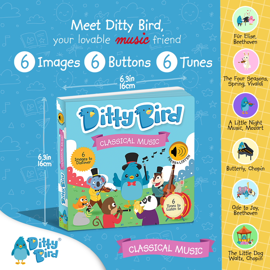 Ditty Bird Classical Music Mozart-Beethoven USB-C Ditty Bird