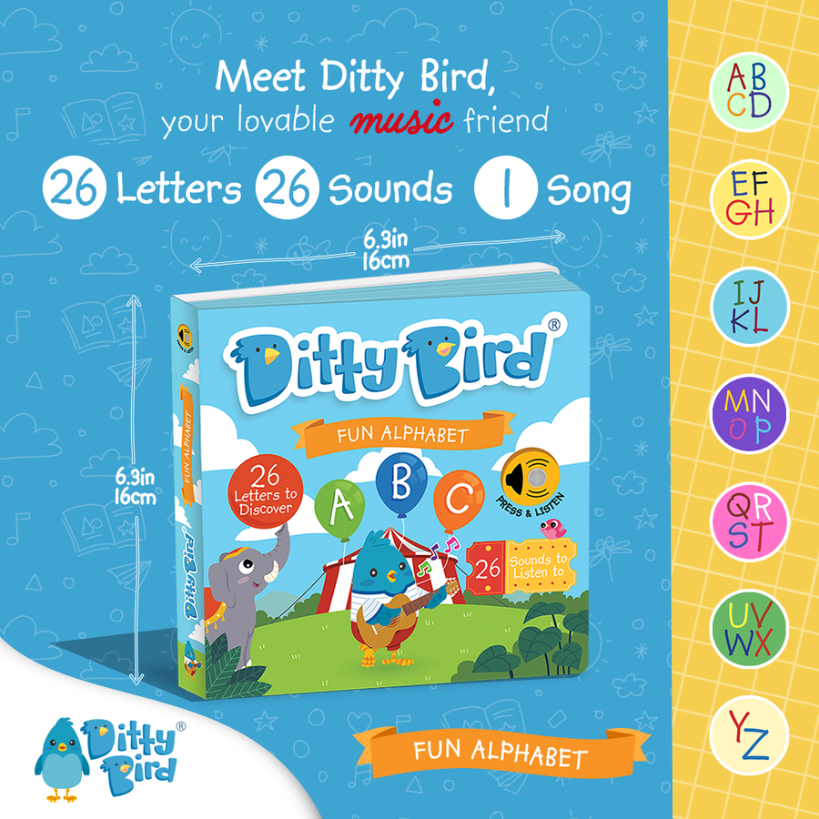 Fun Alphabet | ABC Song | Ditty Bird Baby Sound Book USB-C Ditty Bird
