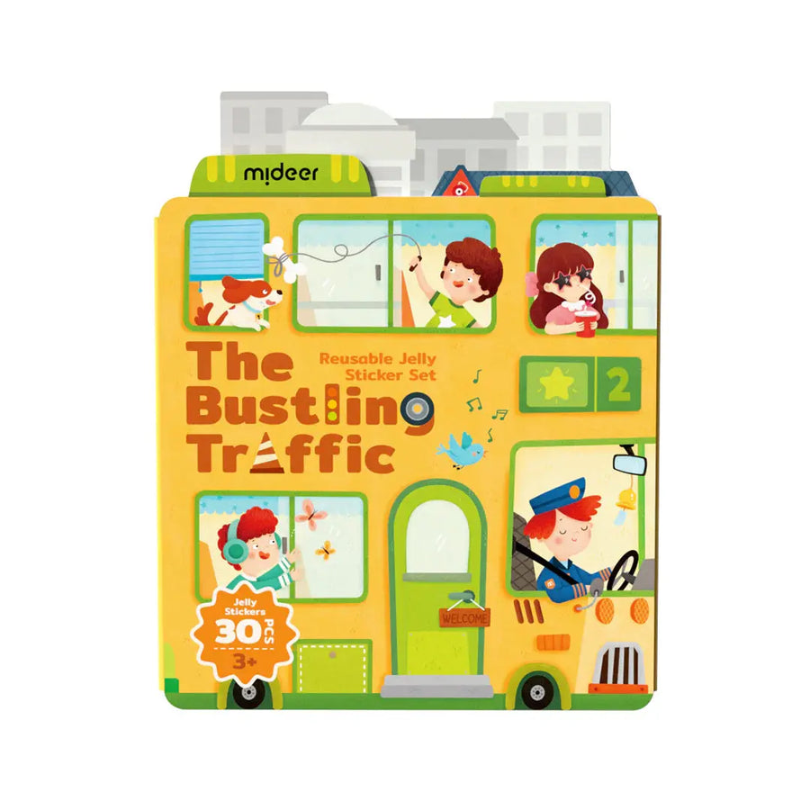 Reusable Jelly Sticker Set - The Bustling Traffic Mideer