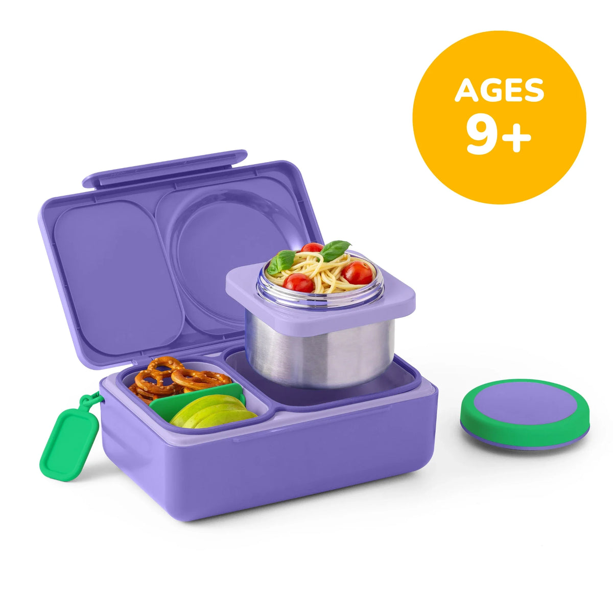 OmieBox UP Insulated Bento Lunch Box with Thermos – 12 oz in Galaxy Purple