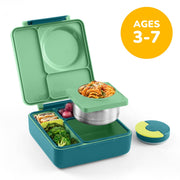 OmieBox Insulated Bento Lunch Box with Thermos – 8.5 oz in Green Meadow