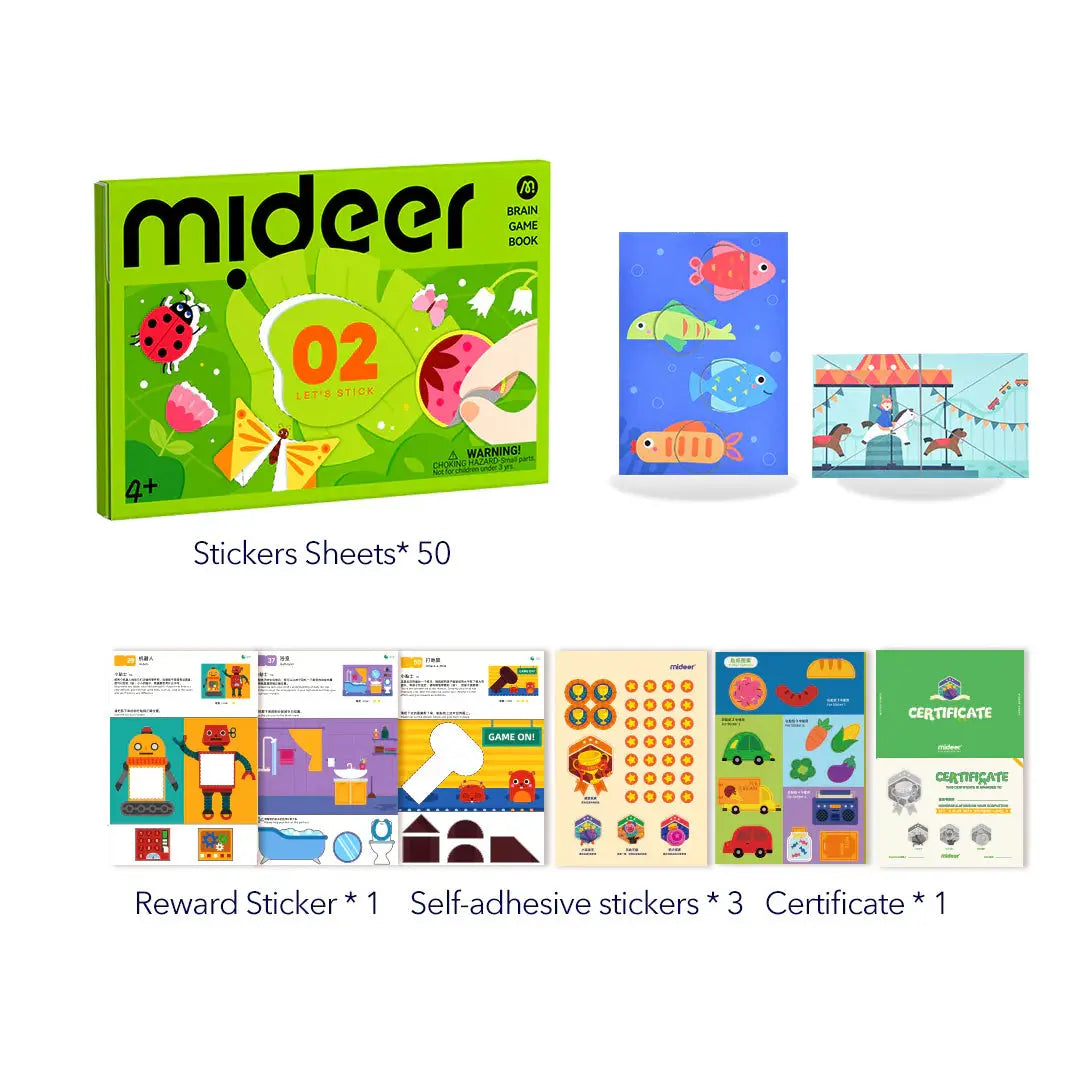 Brain Game Book: Let's Stick Level 2 Mideer