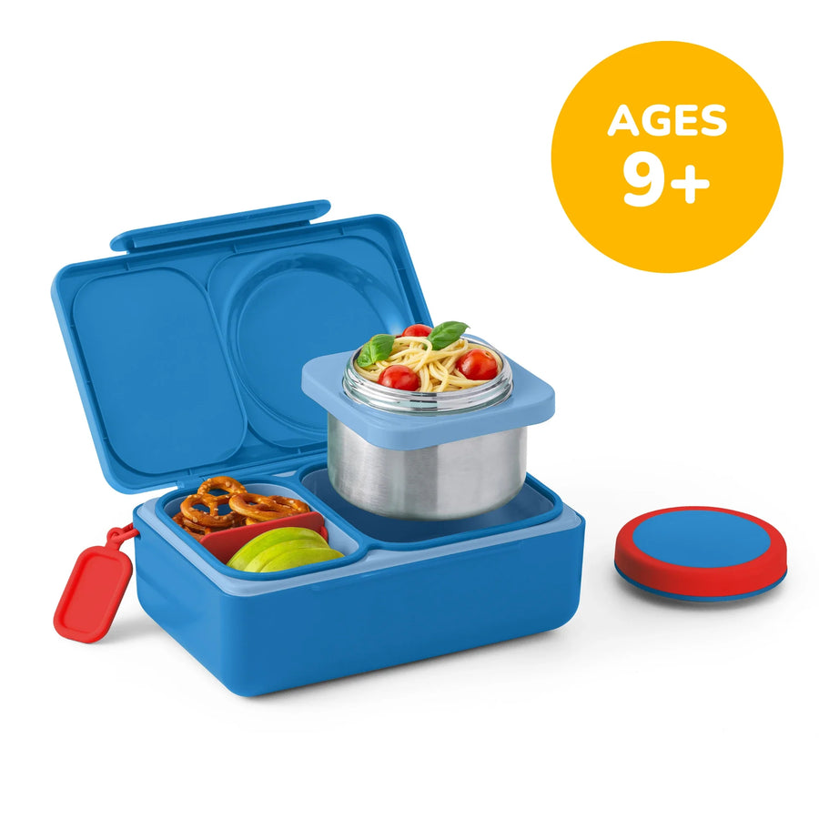 OmieBox UP Insulated Bento Lunch Box with Thermos – 12 oz in Cosmic Blue