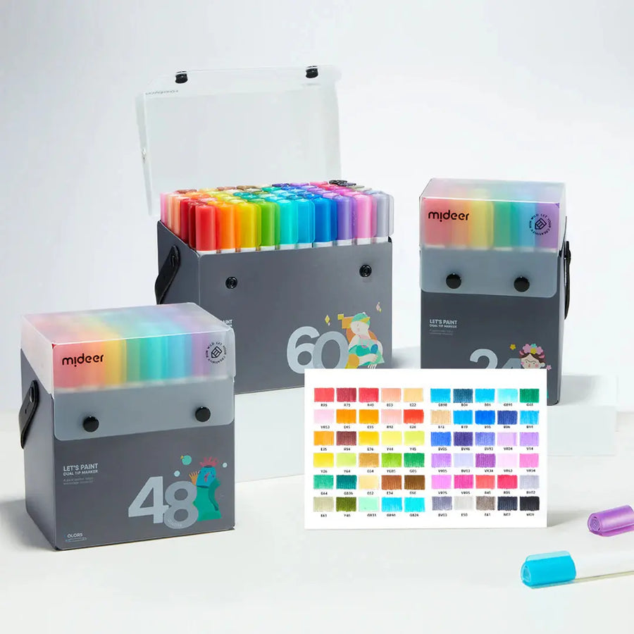 Translucent Dual Tip Marker 24 Colors Mideer