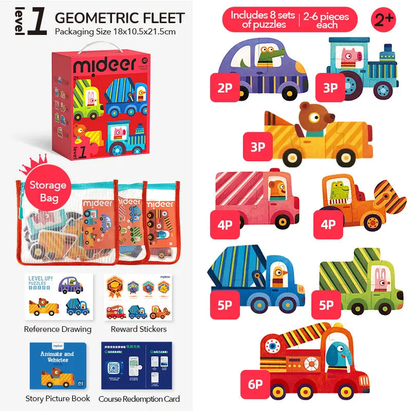 Level Up Puzzles - Level 1 Vehicles Mideer