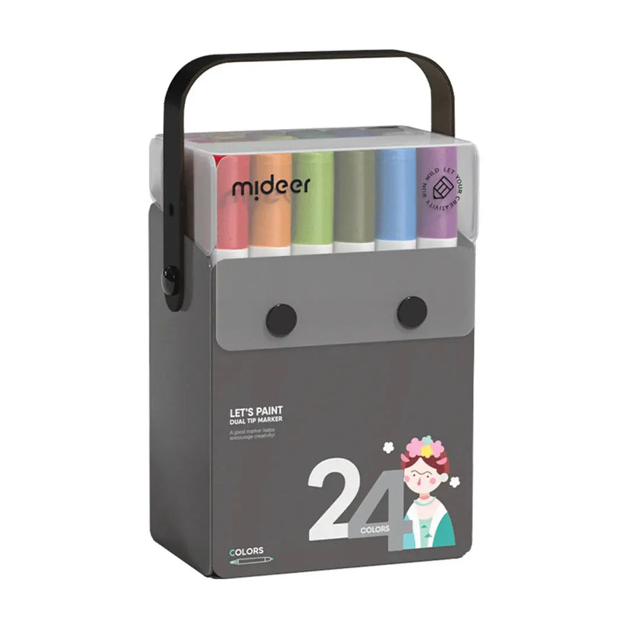 Translucent Dual Tip Marker 24 Colors Mideer