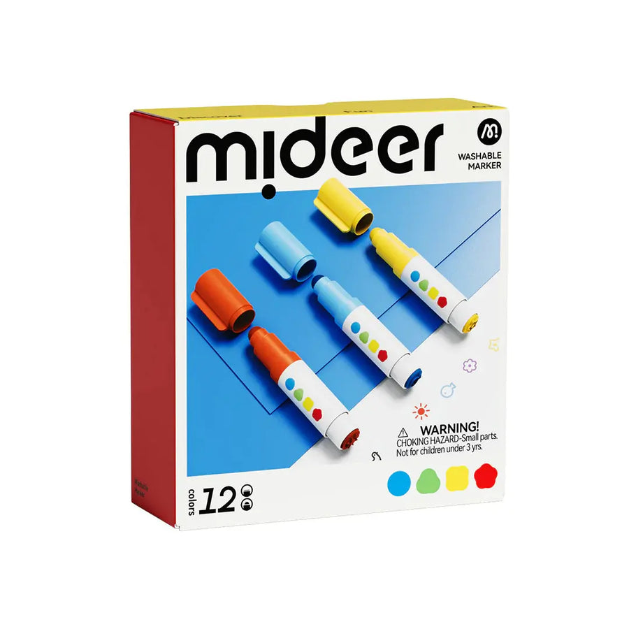Round-Tip Stamper Washable Marker 12 Colors Mideer