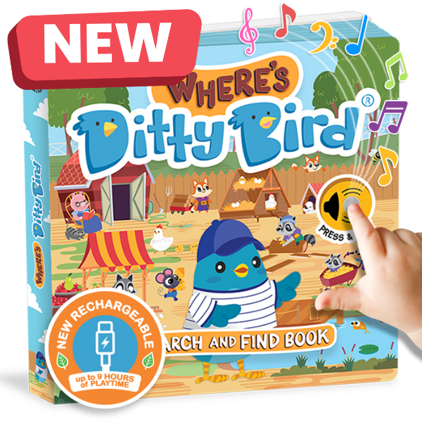 First Look and Find Activity Sound Book  toddlers 1- 3 USB-C Ditty Bird