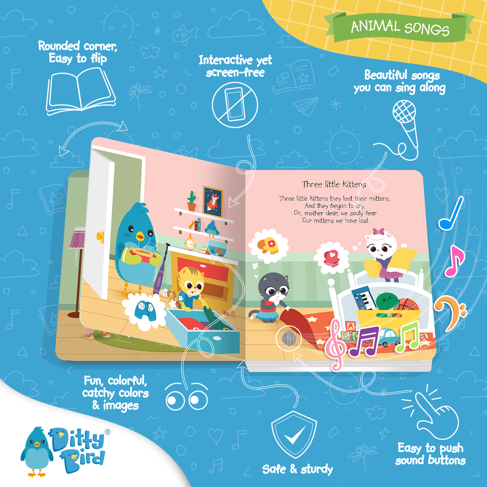 Ditty Bird Book:Animal songs - Baby Shark- BESTSELLER- USB-C Ditty Bird