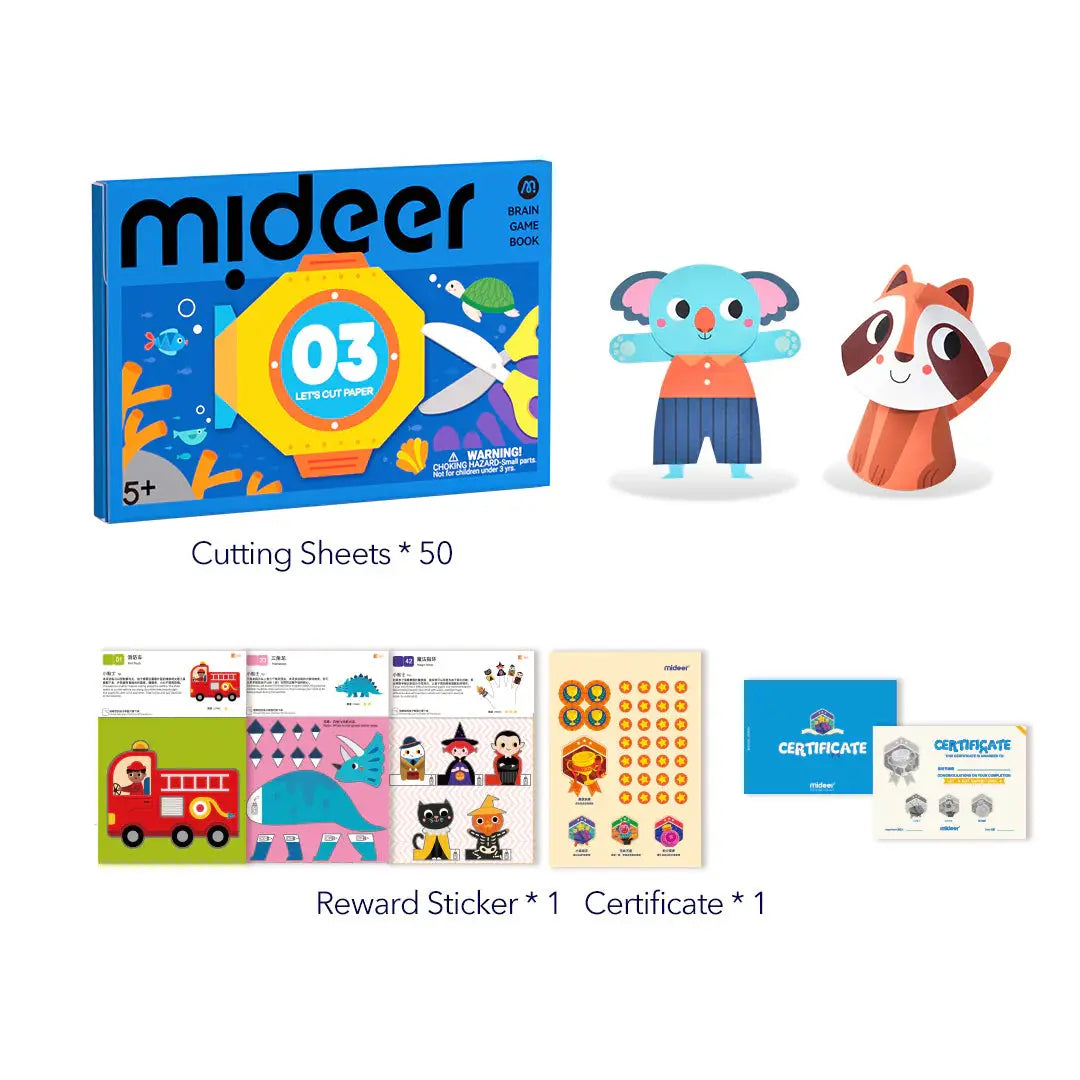 Brain Game Book: Let's Cut Paper Level 3 Mideer