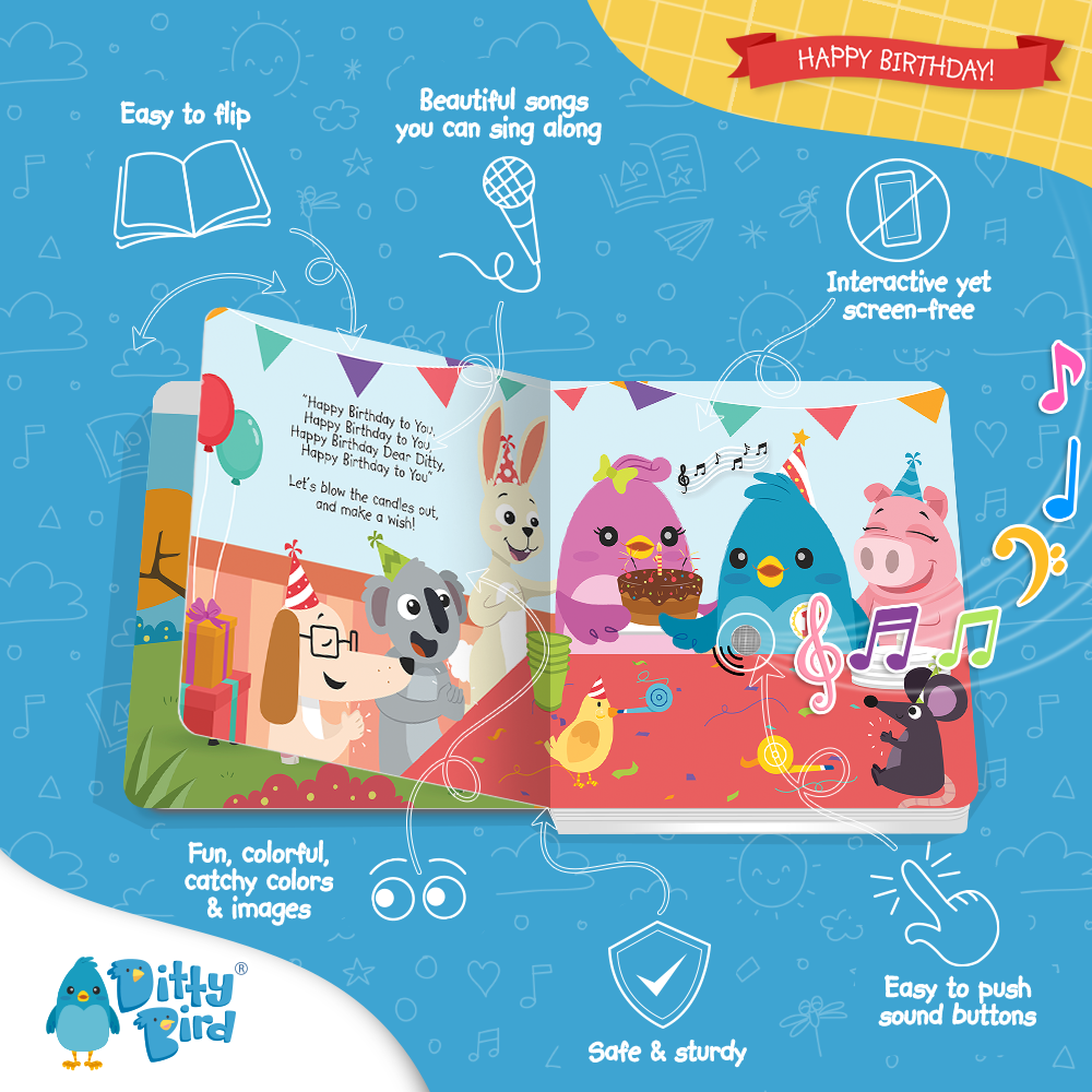 Birthday Book | Ditty Bird Happy Birthday (Gift&Card) USB-C Ditty Bird