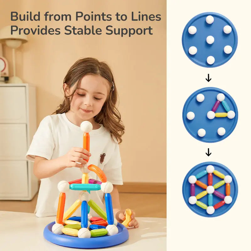 Rainbow Magnetic Building Stick 100P Mideer