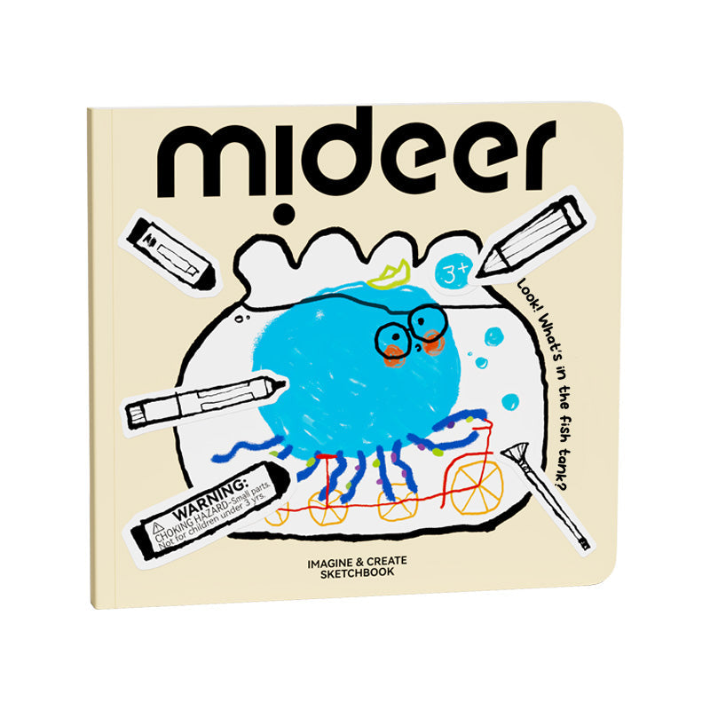 Mideer Inspiration Sketchbook Little World with cream cover and blue fish illustration