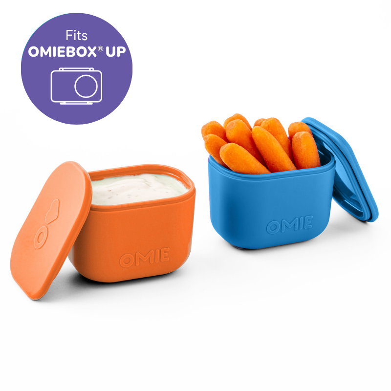 OmieBox UP Dip Containers – Set of 2 in Orange & Blue