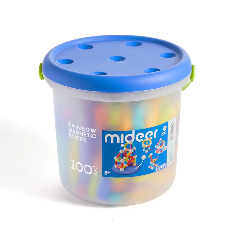 Rainbow Magnetic Building Stick 100P Mideer