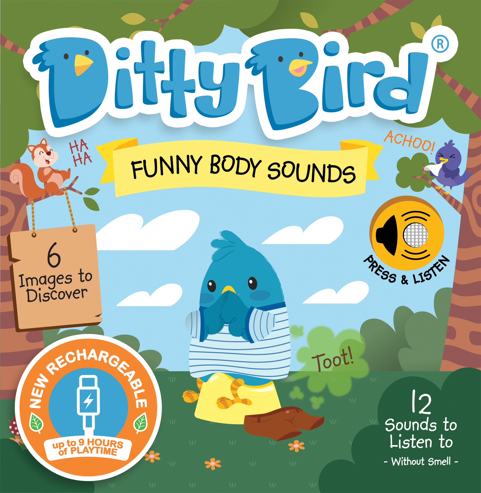 Funny Body Sounds - USB-C | Ditty Bird Baby Sound Book Ditty Bird