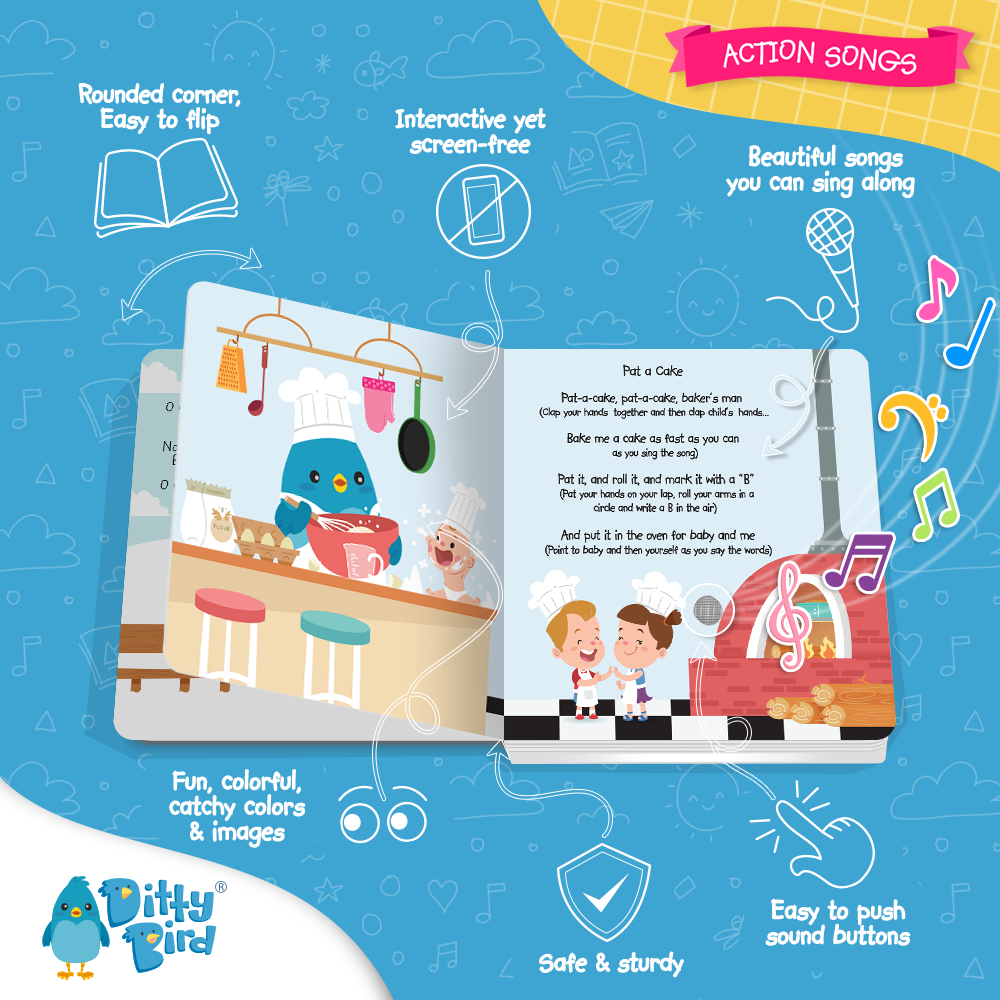 Ditty Bird Sound Book  Motor Skills: Action songs USB-C Ditty Bird