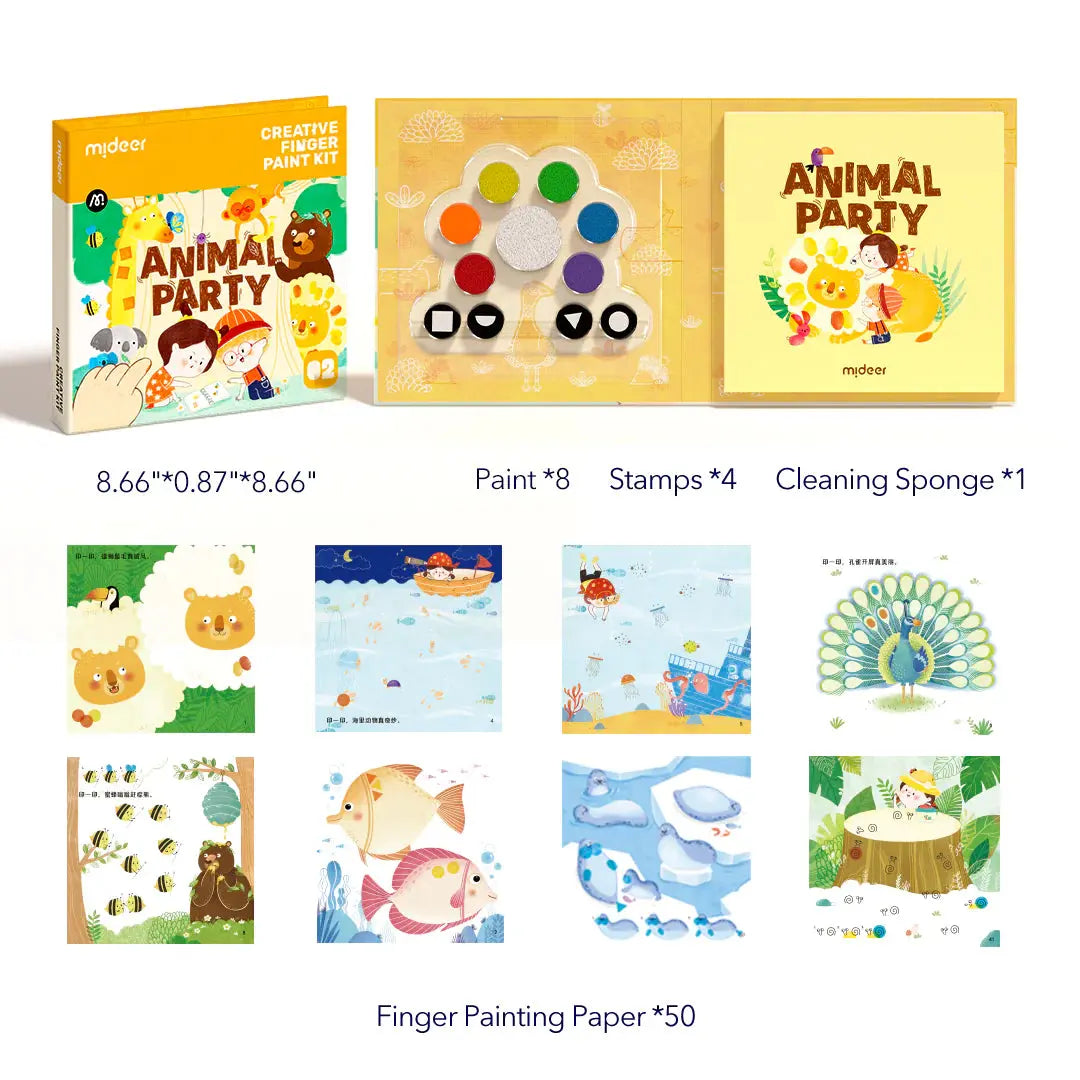 Creative Finger Paint Kit: Animal Party Mideer