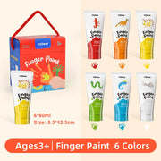 Paints For Drawing With Fingers - 12 Colors Mideer