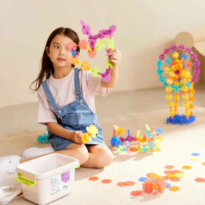Translucent Color Snowflake Blocks 200pcs Mideer