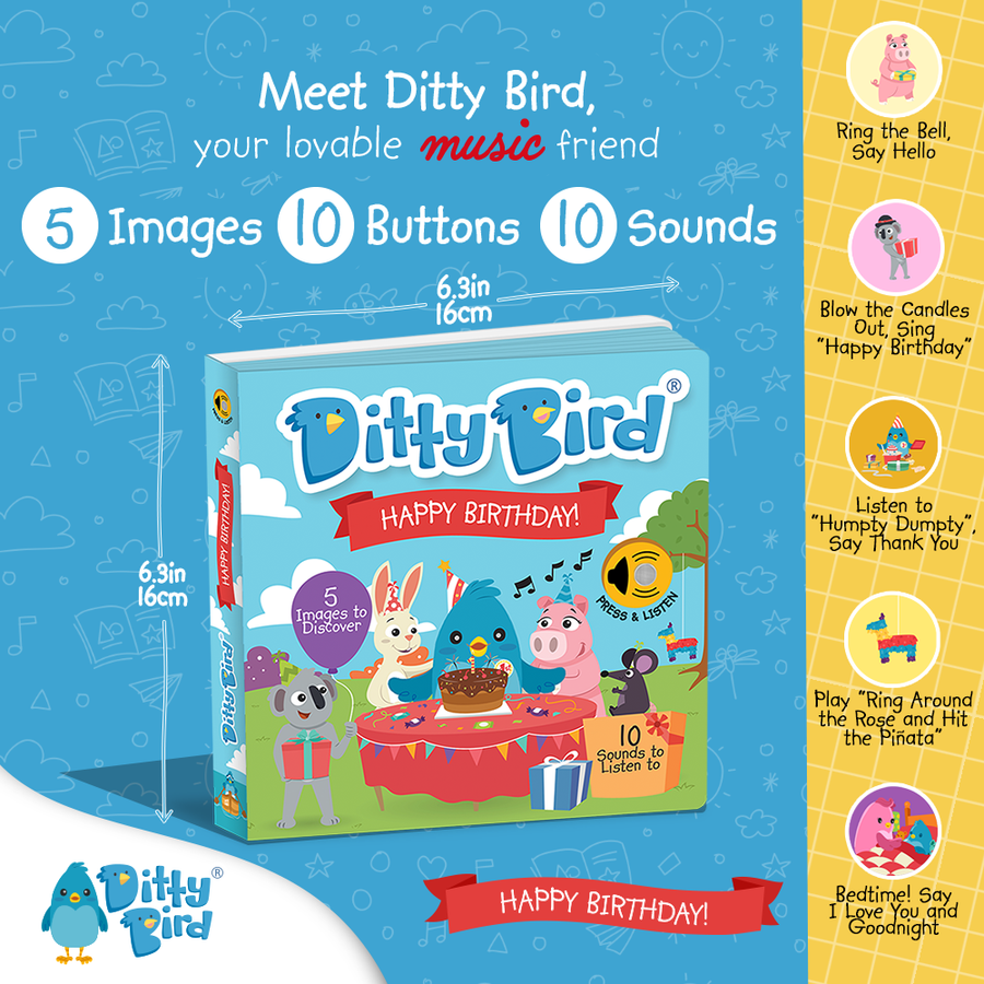 Birthday Book | Ditty Bird Happy Birthday (Gift&Card) USB-C Ditty Bird