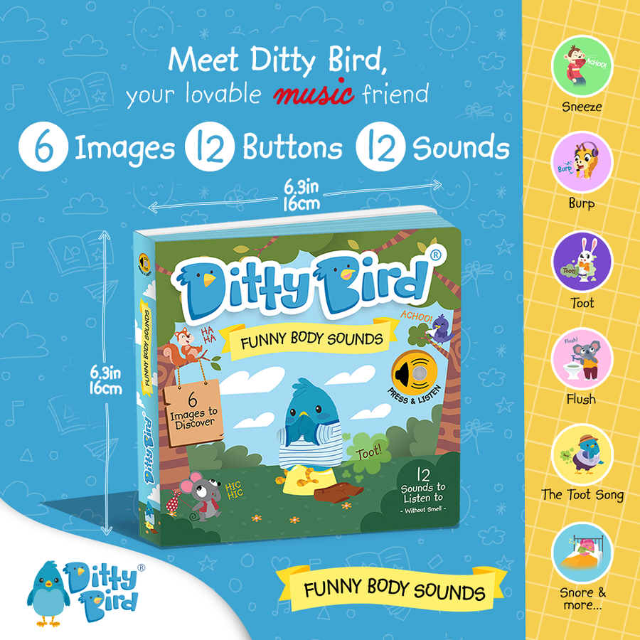 Funny Body Sounds - USB-C | Ditty Bird Baby Sound Book Ditty Bird