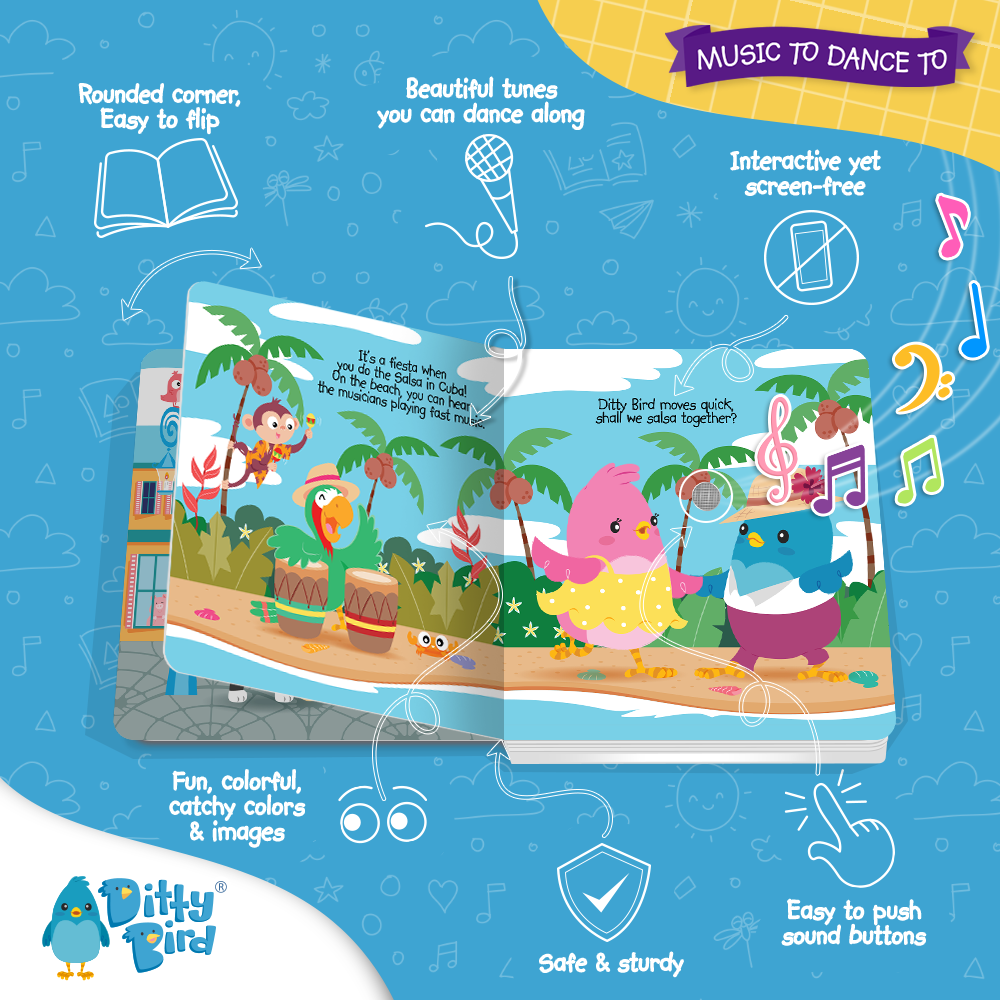 Ditty Bird Book Kids dance songs: Music To Dance To - USB-C Ditty Bird