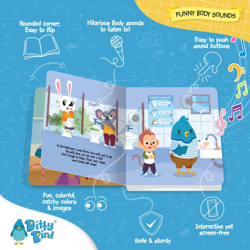 Funny Body Sounds - USB-C | Ditty Bird Baby Sound Book Ditty Bird