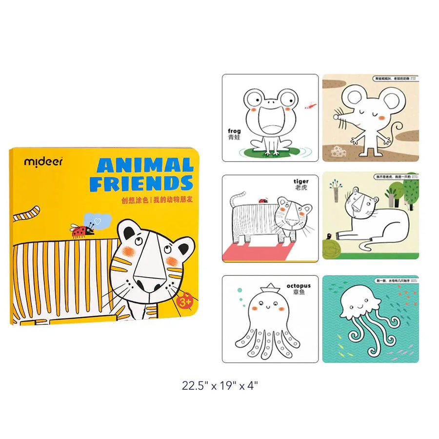 Colouring Book Animal Friends (All English Version) Mideer