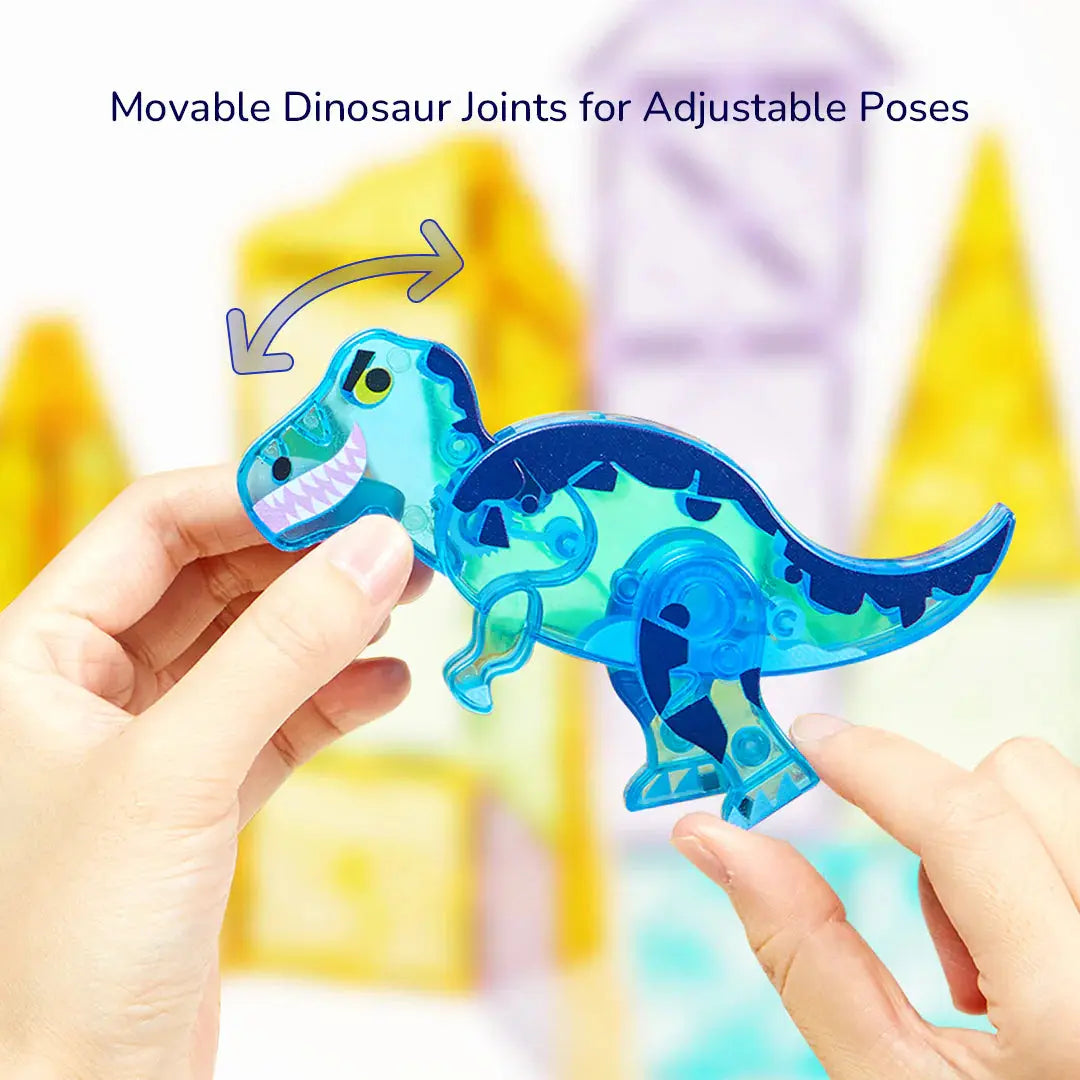 Colorful Magnetic Tiles: Jurassic Adventure 48pcs Mideer