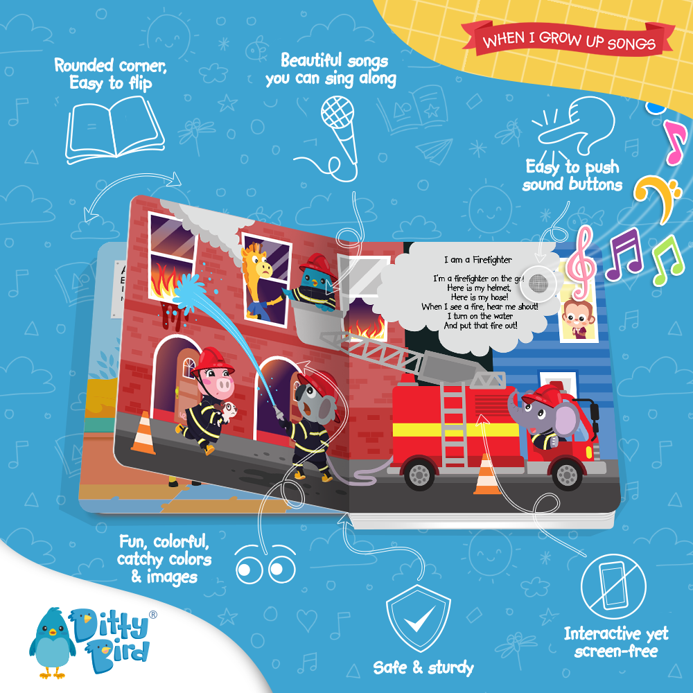Fireman, Astronaut | Ditty Bird When I Grow Up Songs USB-C Ditty Bird