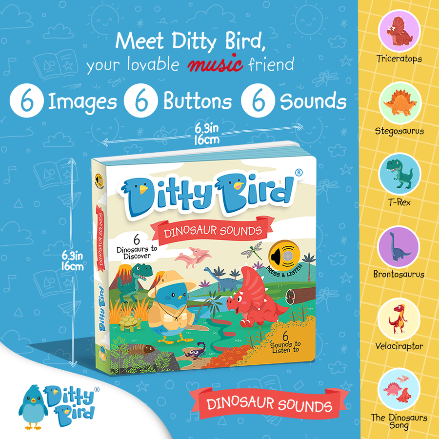 Ditty Bird Sound Book Dino Lovers: Dinosaur sounds - USB-C by Ditty Bird, alternate view