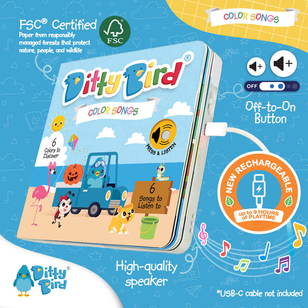 Color Songs | Ditty Bird Sound Book - USB-C Ditty Bird