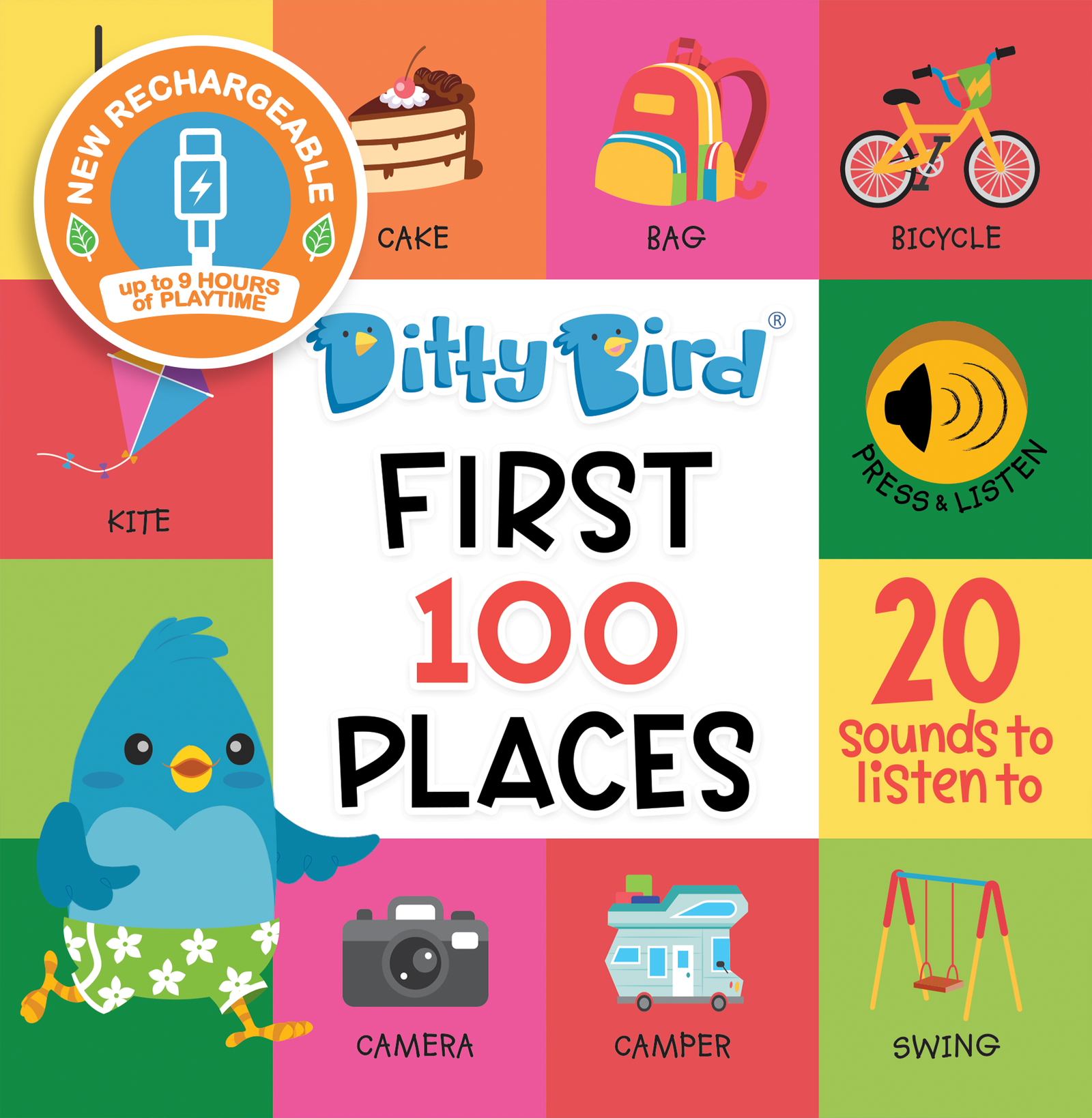 Ditty Bird Sound Vocabulary Book: First 100 Places USB-C Ditty Bird