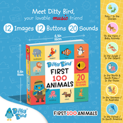 Ditty Bird Baby Book - Best toys - First 100 Animals USB-C Ditty Bird