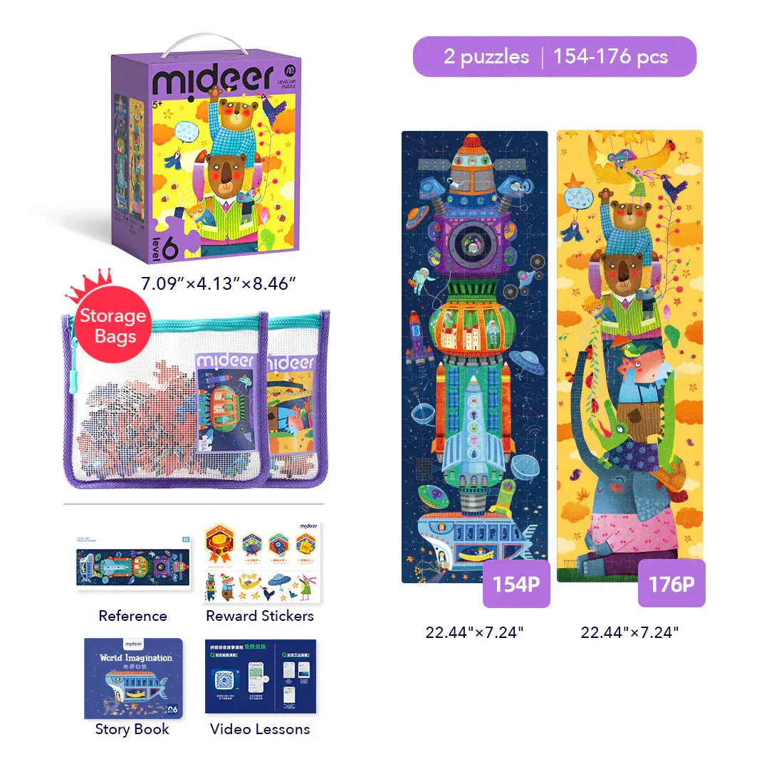 Level Up Puzzles - Level 6 World Imagination Mideer