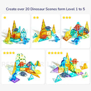 Colorful Magnetic Tiles: Jurassic Adventure 48pcs Mideer