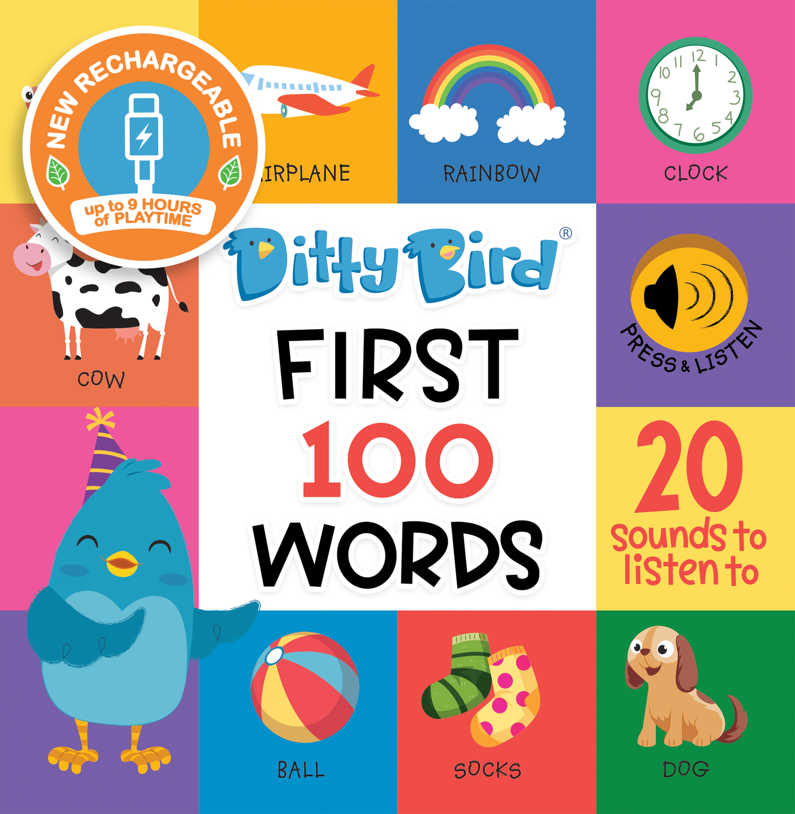 First 100 Words | Ditty Bird Book-Award Family Choice USB-C Ditty Bird