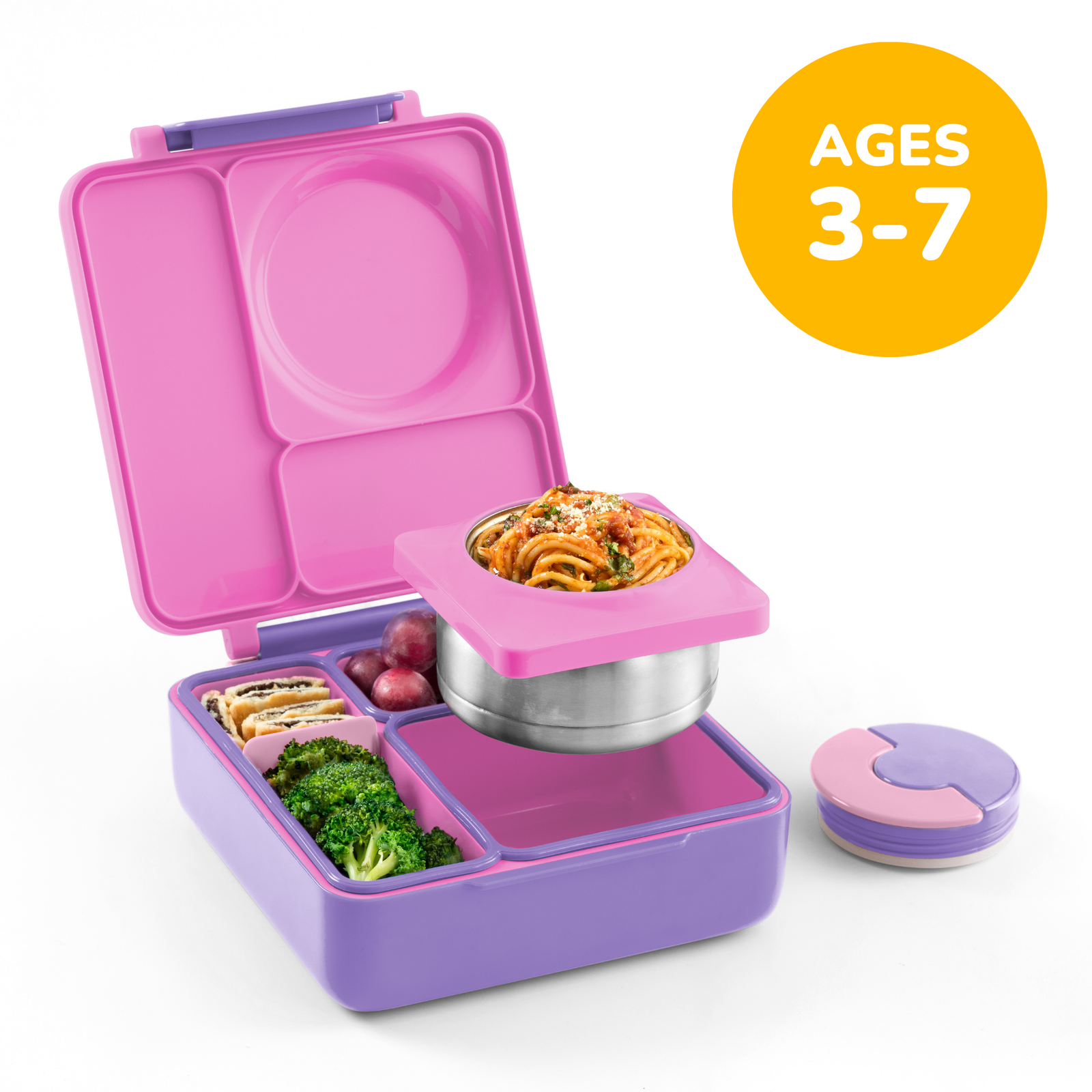 OmieBox Insulated Bento Lunch Box with Thermos – 8.5 oz in Unicorn Pink