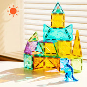 Colorful Magnetic Tiles: Jurassic Adventure 48pcs Mideer