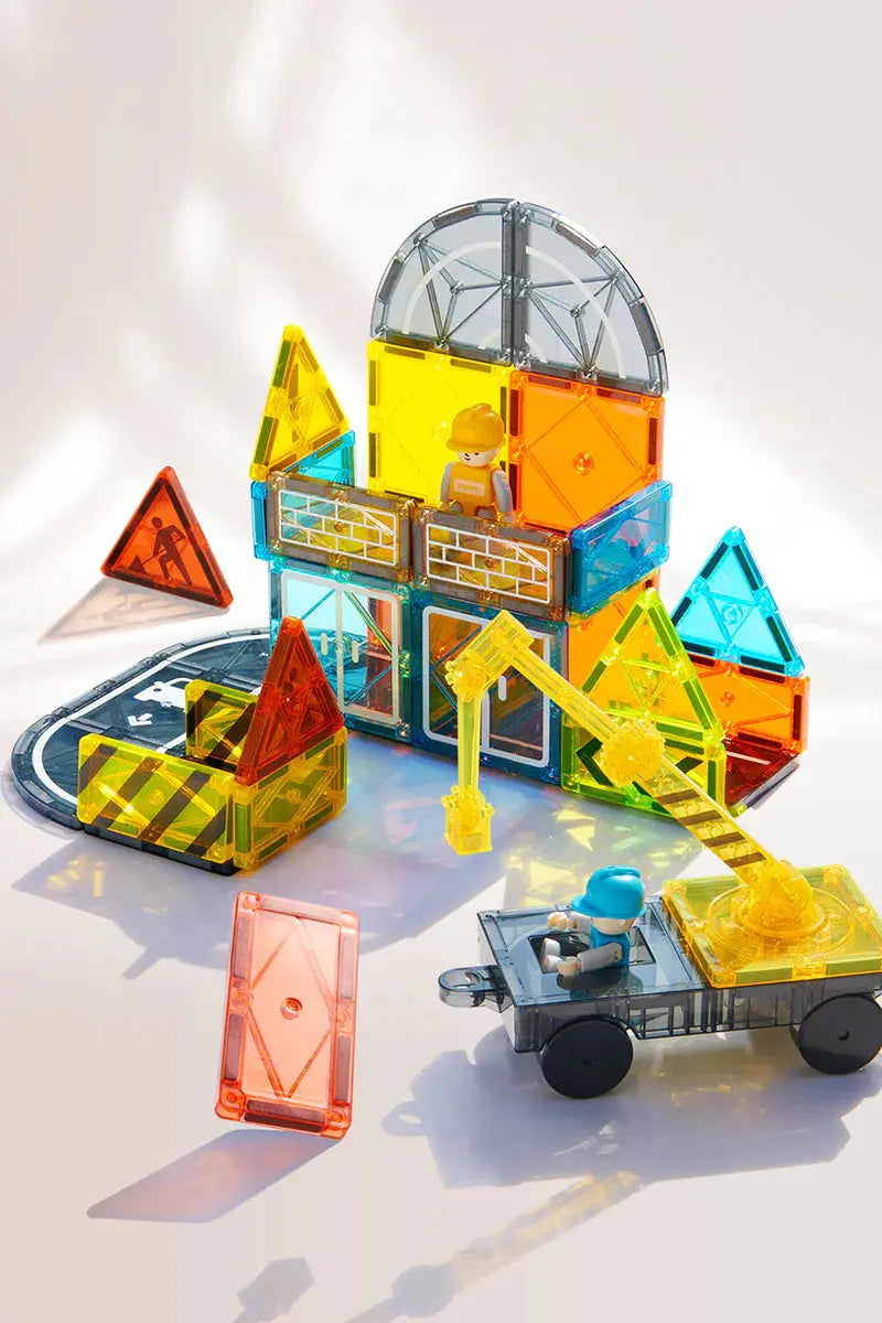 Colorful Magnetic Tiles - Little Architect 36 pcs Mideer