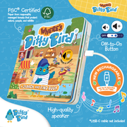 First Look and Find Activity Sound Book  toddlers 1- 3 USB-C Ditty Bird