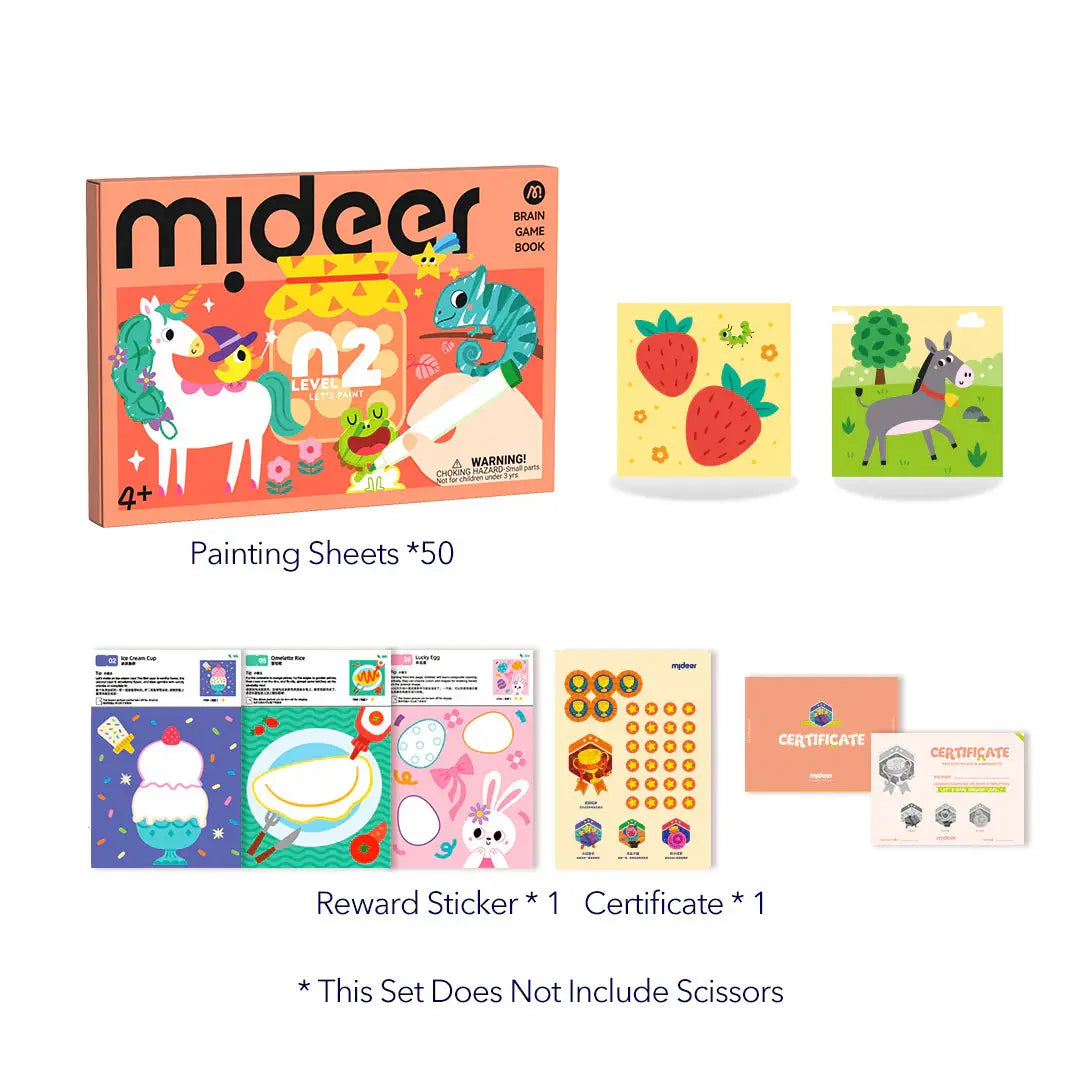 Brain Game Book: Let's Paint Level 2 Mideer