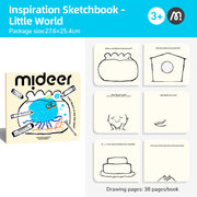 Mideer Little World Inspiration Sketchbook cover and page layout