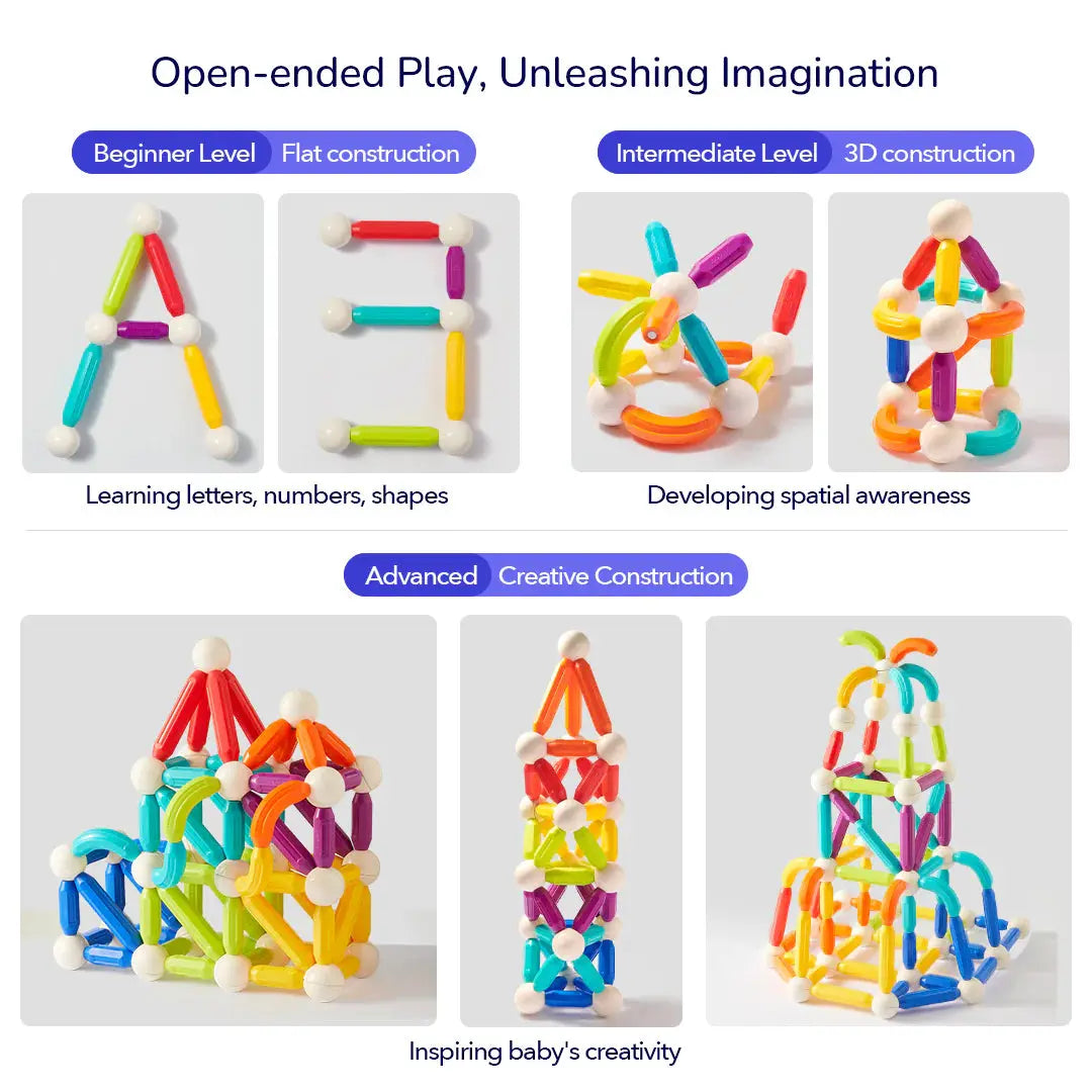 Rainbow Magnetic Building Stick 100P Mideer