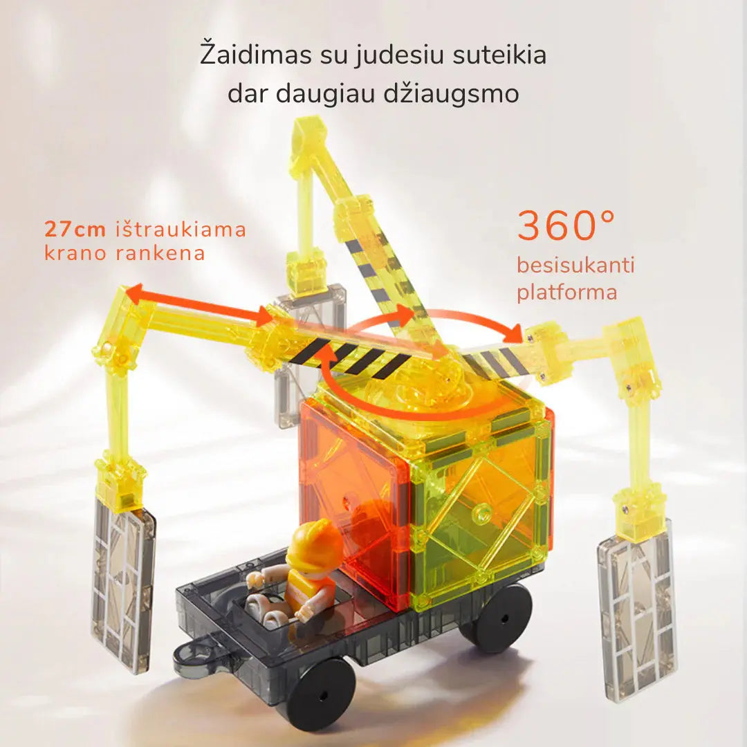 Colorful Magnetic Tiles - Little Architect 36 pcs Mideer