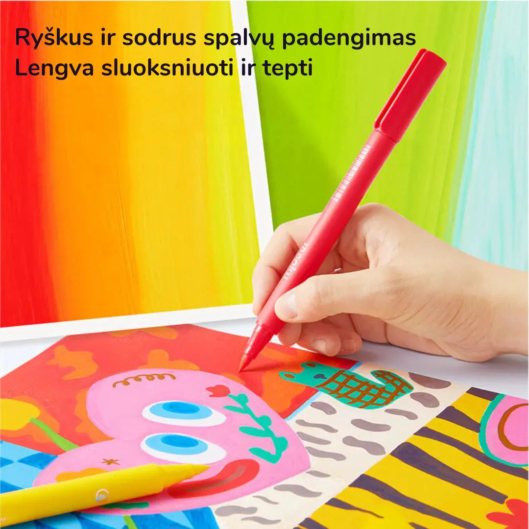 Acrylic Markers - Ultra-Soft Nib 6 Colors Mideer