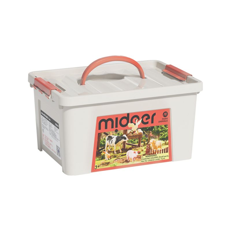 Mideer Farm Animal Figures 11-piece set displayed in carry case