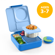 OmieBox Insulated Bento Lunch Box with Thermos – 8.5 oz in Sea Blue