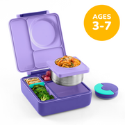 OmieBox Insulated Bento Lunch Box with Thermos – 8.5 oz in Purple Plum